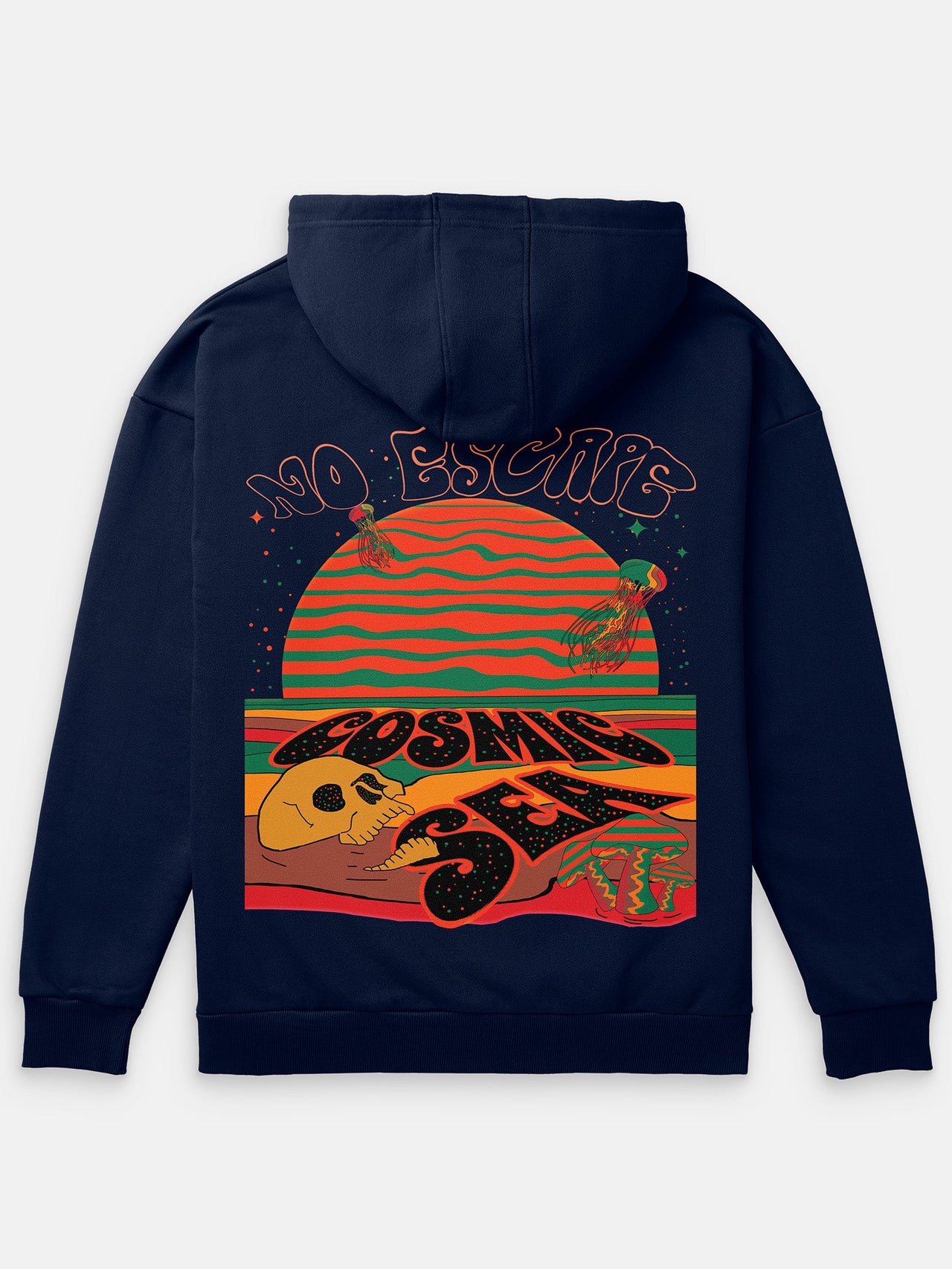 [Navy / L] Cosmic Sea Heavyweight Hoodie [Unisex] - 400 GSM