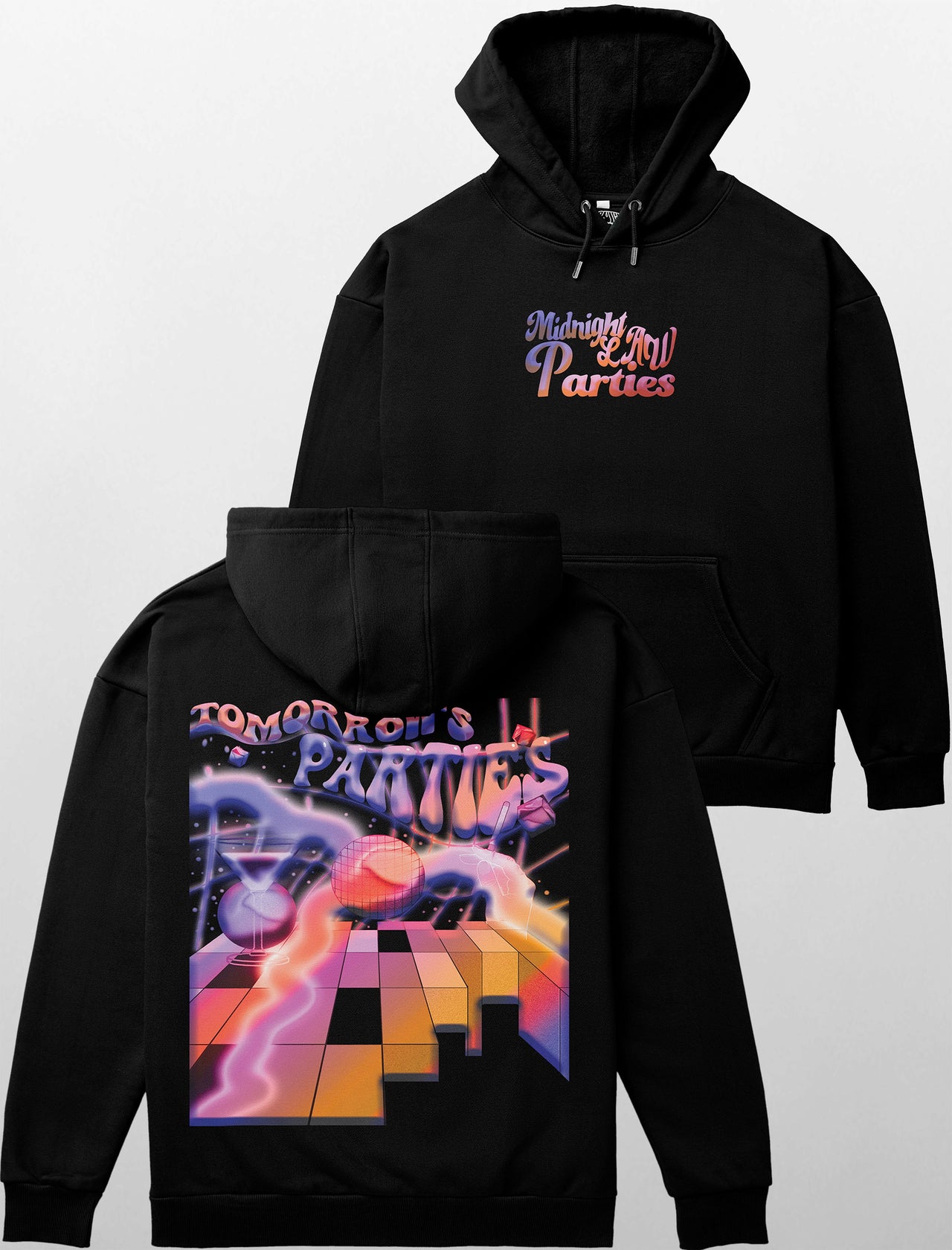 Tomorrows Parties Heavyweight Hoodie [Unisex] - 400 GSM-City 1989 Collection featuring t-shirts, oversized t-shirts, hoodies, and sweatshirts with urban-inspired designs, blending retro city style and modern comfort