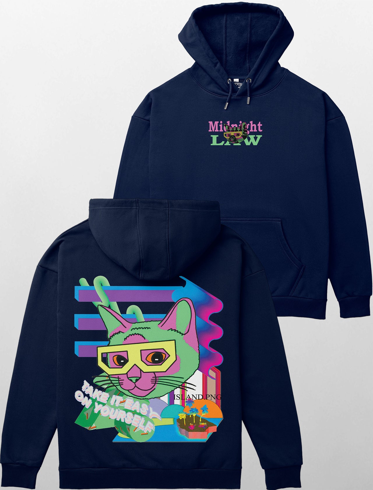 Cat Heavyweight Hoodie [Unisex] - 400 GSM-Vaporwave Collection featuring t-shirts, oversized t-shirts, hoodies, and sweatshirts with retro-futuristic designs, crafted for style and comfort