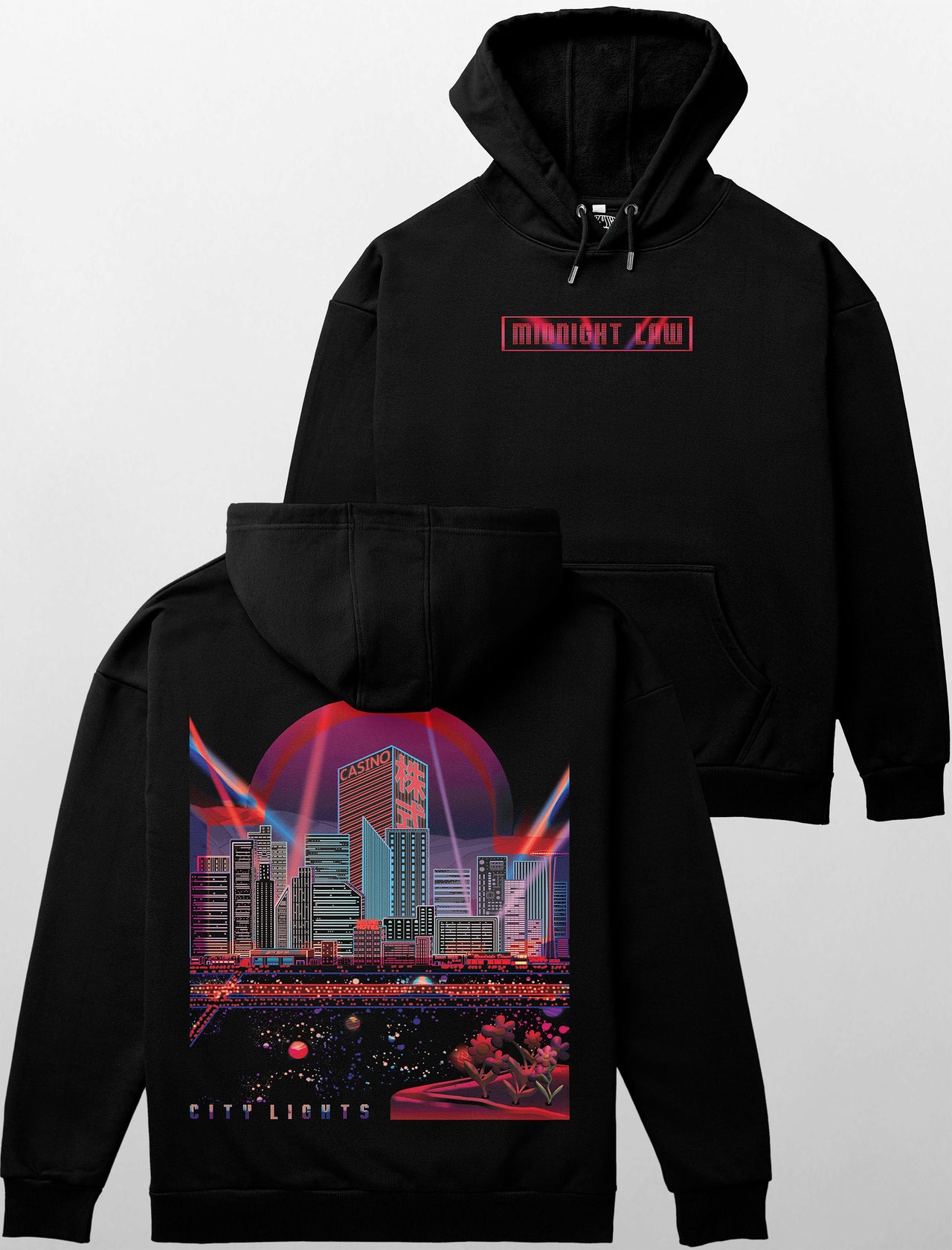 City Lights Heavyweight Hoodie [Unisex] - 400 GSM-City 1989 Collection featuring t-shirts, oversized t-shirts, hoodies, and sweatshirts with urban-inspired designs, blending retro city style and modern comfort