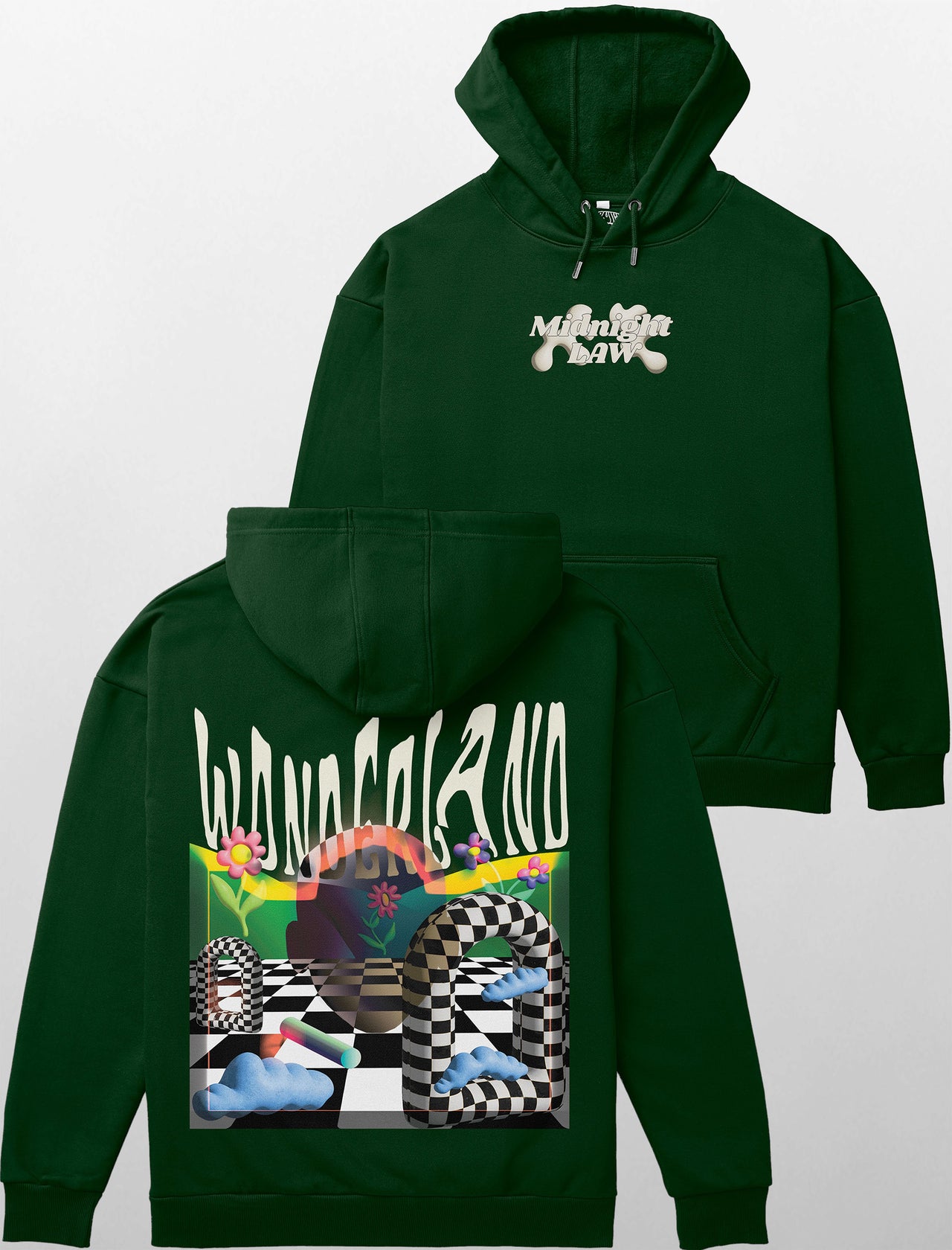 Wonderland Heavyweight Hoodie [Unisex] - 400 GSM-Far Out 60s Collection featuring t-shirts, oversized t-shirts, hoodies, and sweatshirts with retro designs, capturing the bold and vibrant spirit of the 1960s